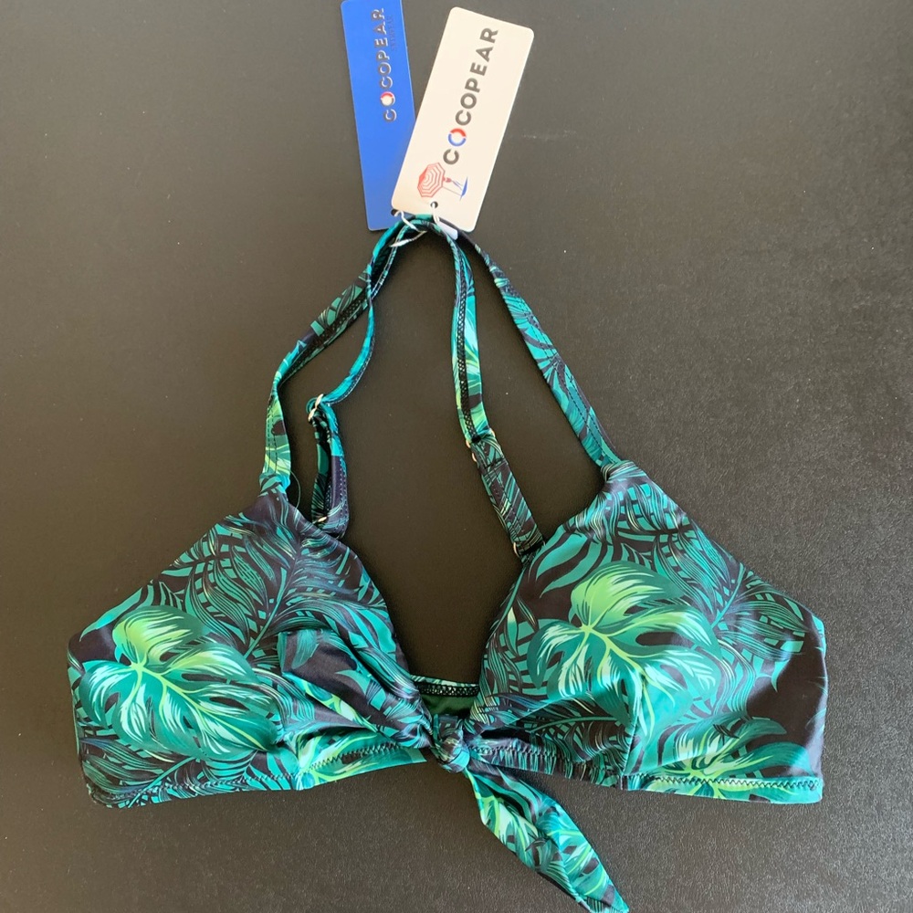 NWT green leaf bikini top